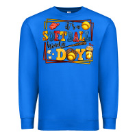 True Royal its a softball kinda day Premium Sweatshirt - AdoDesignShop