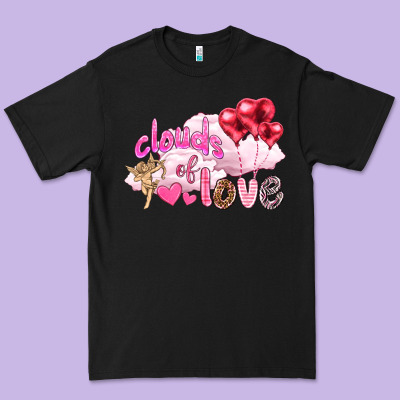 Clouds Of Love With Balloons Valentine's Day Premium Tee Designed By Howdyjamesfarm