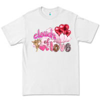 White Clouds of love with balloons Valentine's Day Premium Tee - HowdyJamesFarm