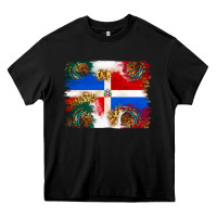 Black Mexican and Puerto Rico Flag Heavy Core Tee - texasbilliewilder