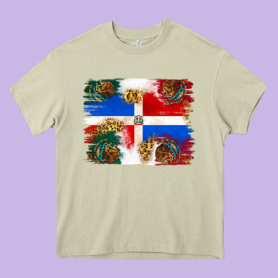 Mexican And Puerto Rico Flag Heavy Core Tee Designed By Texasbilliewilder