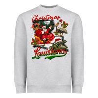 Heather Grey louisiana christmas with  afro santa Heavyweight Sweatshirt - BarkalooDesign