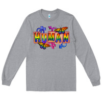 Heather Grey Human pride Long Sleeve Tee - FaDigitalArtStudio