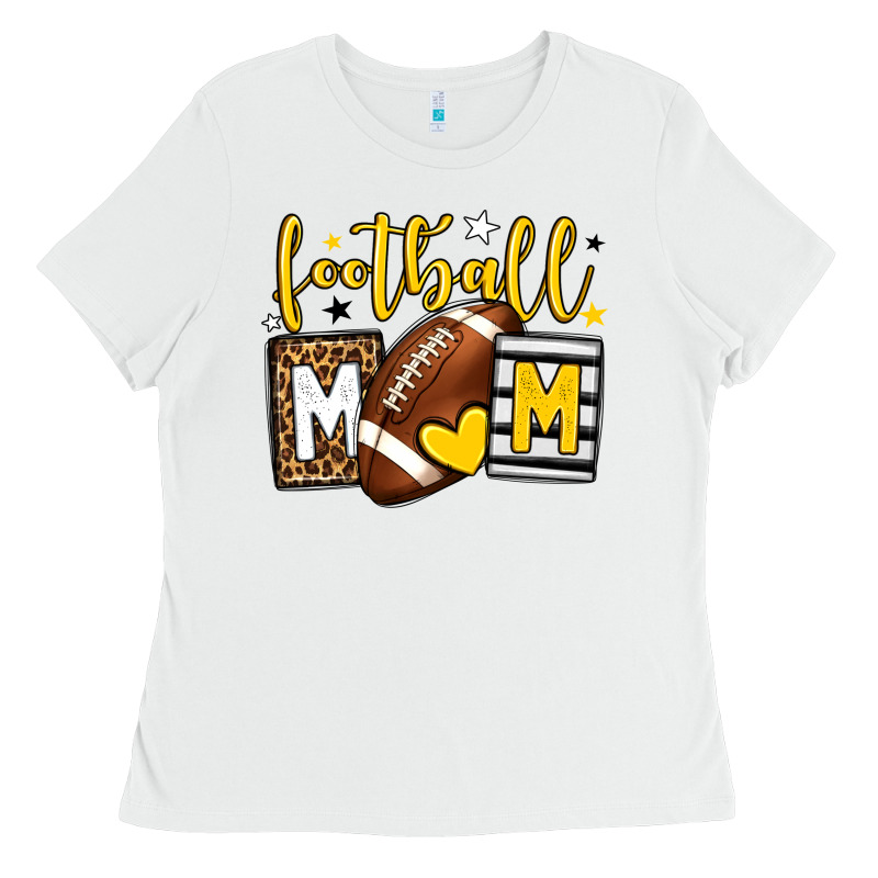 Football Mom Yellow Team Color Ladies Tee by HowdyJamesFarm | Teevron