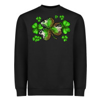 Black st. patricks day shamrocks Heavyweight Sweatshirt - BarkalooDesign