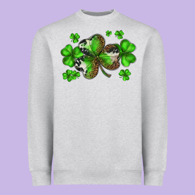 St. Patricks Day Shamrocks Heavyweight Sweatshirt Designed By Barkaloodesign