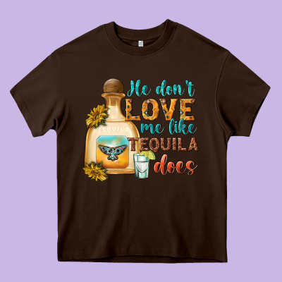 He Don't Love Me Like Tequila Does Heavy Core Tee Designed By Texasbilliewilder