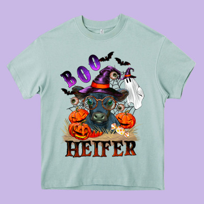 Boo Heifer Black Angus Heavy Core Tee Designed By Ranaportraitstore