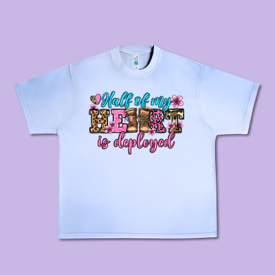 Half Of My Haert Is Deployed Olivia Urban Heavy Tee Designed By Oliviacreatesart
