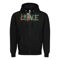 Black owl love Zipper Hoodie - BarkalooDesign