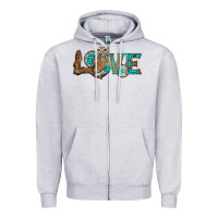 Heather Grey owl love Zipper Hoodie - BarkalooDesign