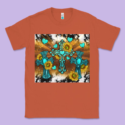 Western Crosses And Sunflowers Classic Tee Designed By Tumblerdesignbyshophia