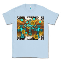 Dusty Blue western crosses and sunflowers Classic Tee - TumblerDesignByShophia