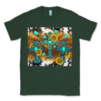 Sports Green western crosses and sunflowers Classic Tee - TumblerDesignByShophia
