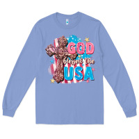 Colony Blue God Blessed the USA Long Sleeve Tee - FaDigitalArtStudio