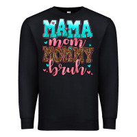 Black mama mom mommy bruh Premium Sweatshirt - AdoDesignShop