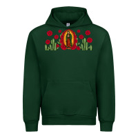 Forest Green lady of Guadalupe cactus rose Urban Hoodie - JahusDesignShop
