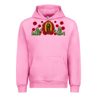 Fuchsia Pink lady of Guadalupe cactus rose Urban Hoodie - JahusDesignShop
