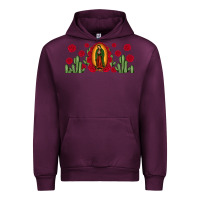 Mauve Wine lady of Guadalupe cactus rose Urban Hoodie - JahusDesignShop