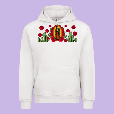 Lady Of Guadalupe Cactus Rose Urban Hoodie Designed By Jahusdesignshop