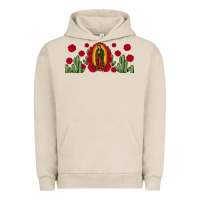 Pigment French Oak lady of Guadalupe cactus rose Urban Hoodie - JahusDesignShop
