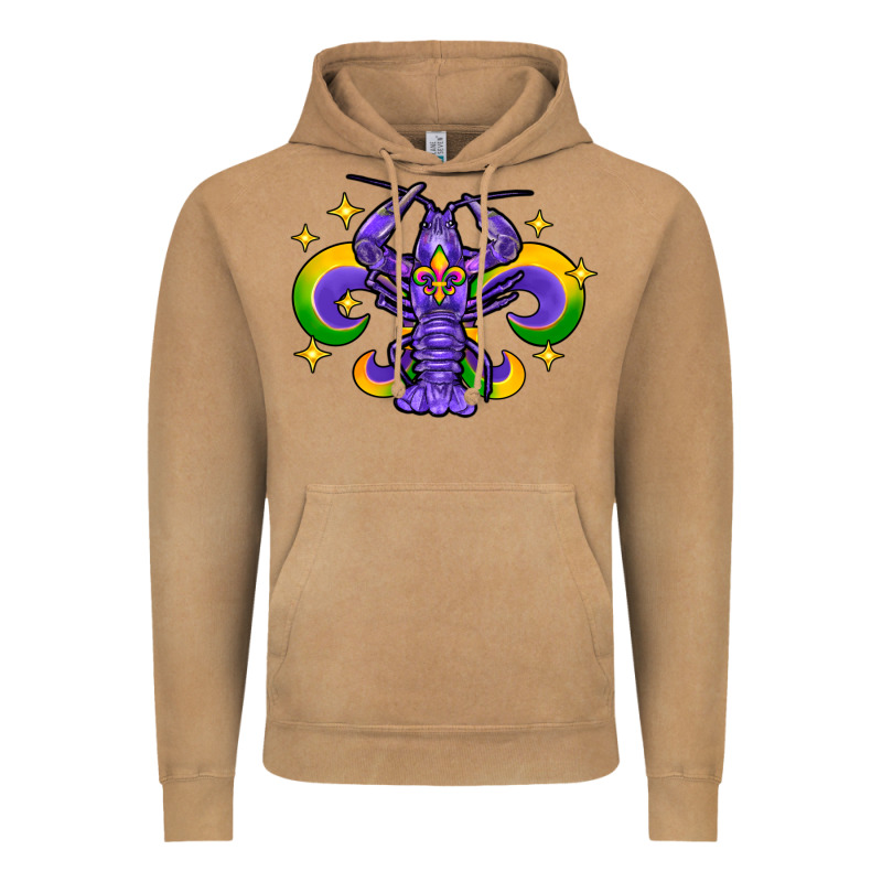 Mardi Gras Crawfish Vintage Hoodie by FaDigitalArtStudio | Teevron