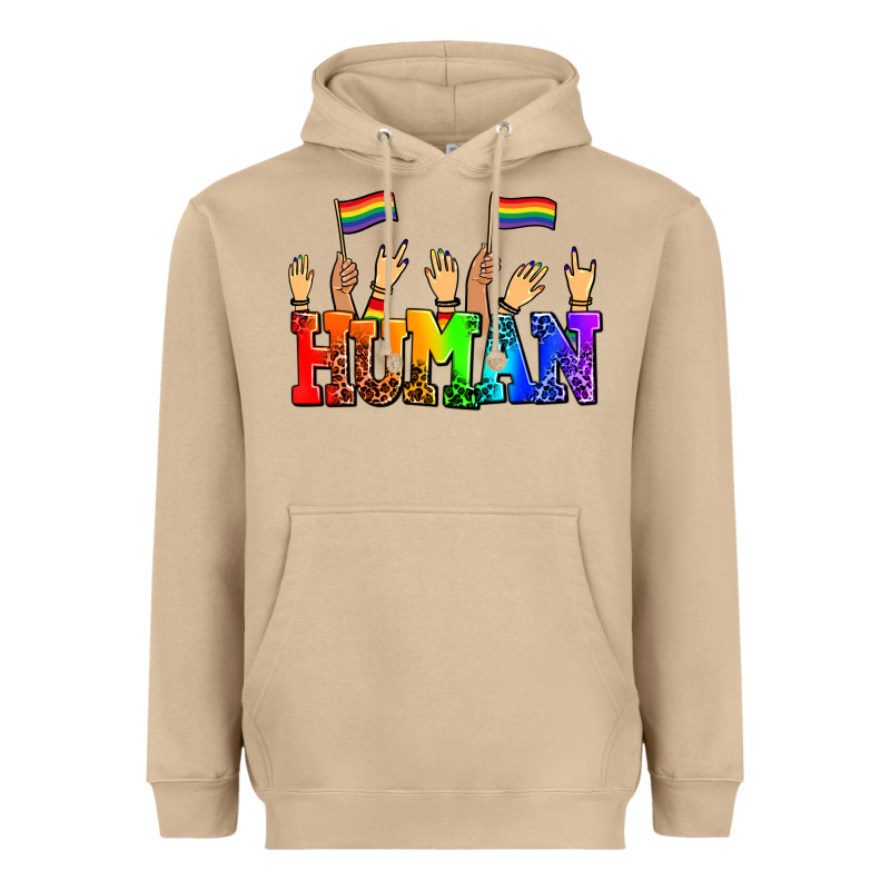 Human With Hands And Pride Flags Heavyweight Hoodie by AdoDesignShop | Teevron