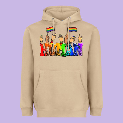 Human With Hands And Pride Flags Heavyweight Hoodie Designed By Adodesignshop