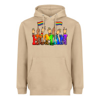 Mushroom human with hands and pride flags Heavyweight Hoodie - AdoDesignShop