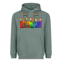 Sage human with hands and pride flags Heavyweight Hoodie - AdoDesignShop