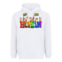 White human with hands and pride flags Heavyweight Hoodie - AdoDesignShop