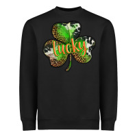 Black st. patricks day lucky shamrock Heavyweight Sweatshirt - BarkalooDesign