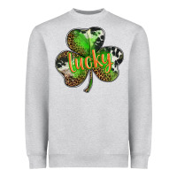 Heather Grey st. patricks day lucky shamrock Heavyweight Sweatshirt - BarkalooDesign
