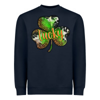 Navy st. patricks day lucky shamrock Heavyweight Sweatshirt - BarkalooDesign