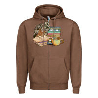 Chestnut owl and books Zipper Hoodie - BarkalooDesign