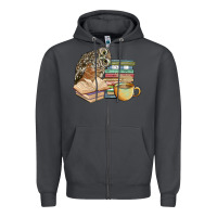 Smoke owl and books Zipper Hoodie - BarkalooDesign