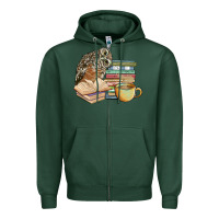 Sports Green owl and books Zipper Hoodie - BarkalooDesign