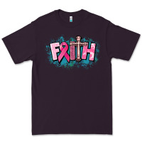 Plum Cancer Faith Cross Premium Tee - HowdyJamesFarm