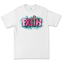 White Cancer Faith Cross Premium Tee - HowdyJamesFarm