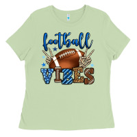 Matcha Football vibes blue and grey team color Ladies Tee - HowdyJamesFarm
