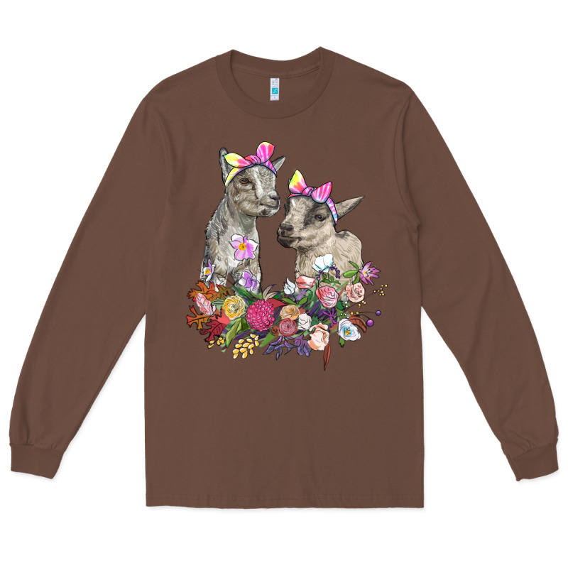 Floral Baby Goats Long Sleeve Tee by RanaPortraitStore | Teevron