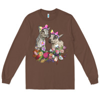 Chestnut floral baby goats Long Sleeve Tee - RanaPortraitStore