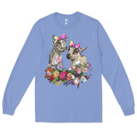Colony Blue floral baby goats Long Sleeve Tee - RanaPortraitStore