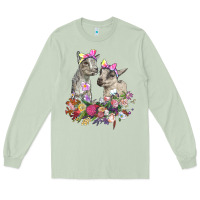 Matcha floral baby goats Long Sleeve Tee - RanaPortraitStore
