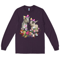 Plum floral baby goats Long Sleeve Tee - RanaPortraitStore
