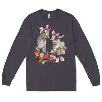 Smoke floral baby goats Long Sleeve Tee - RanaPortraitStore