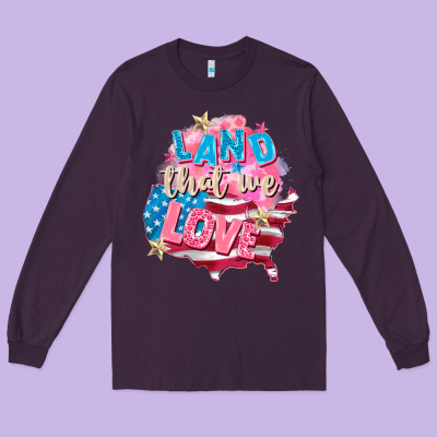 Merica Leopard Lightning Bolt Long Sleeve Tee Designed By Fadigitalartstudio