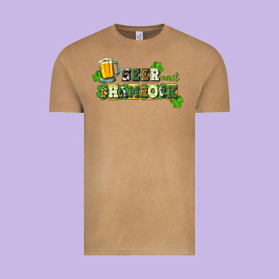 Beer And Shamrock Vintage Tee Designed By Cowgirlartshop