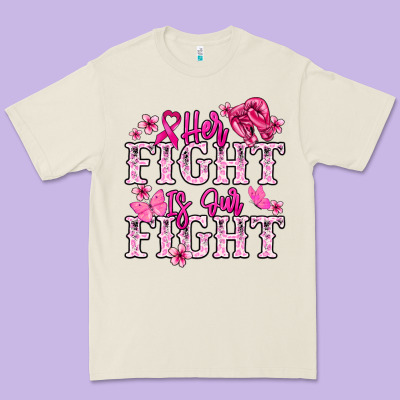 Her Fight Is Our Fight Cancer Awareness Premium Tee Designed By Howdyjamesfarm
