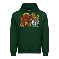 Forest Green sunflower coffee cup red angus gemstone Urban Hoodie - JahusDesignShop